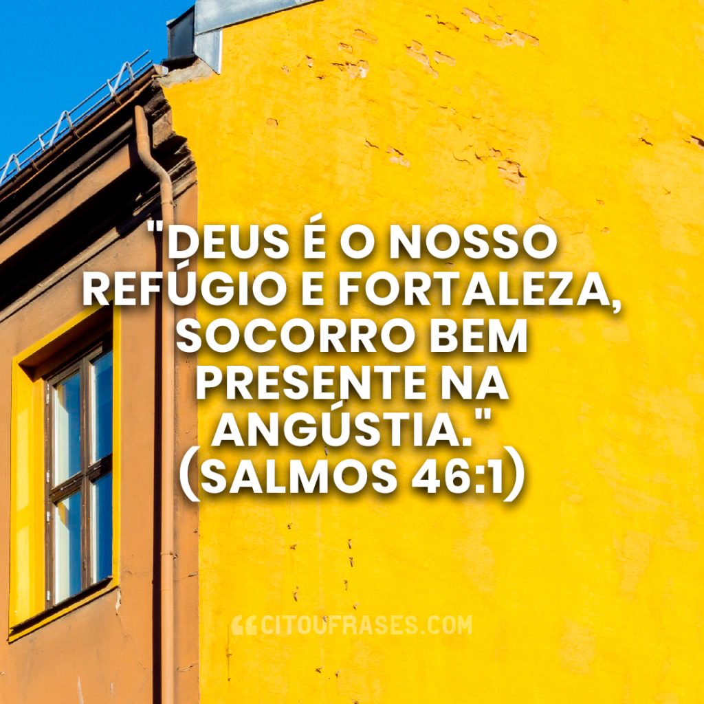 "Deus é o nosso refúgio e fortaleza, socorro bem presente na angústia." (Salmos 46:1)