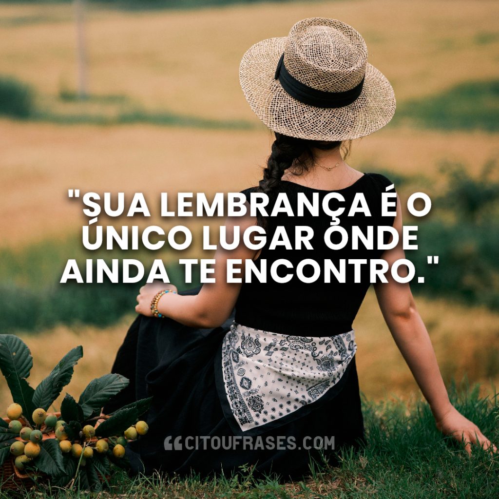 "Sua lembrança é o único lugar onde ainda te encontro."