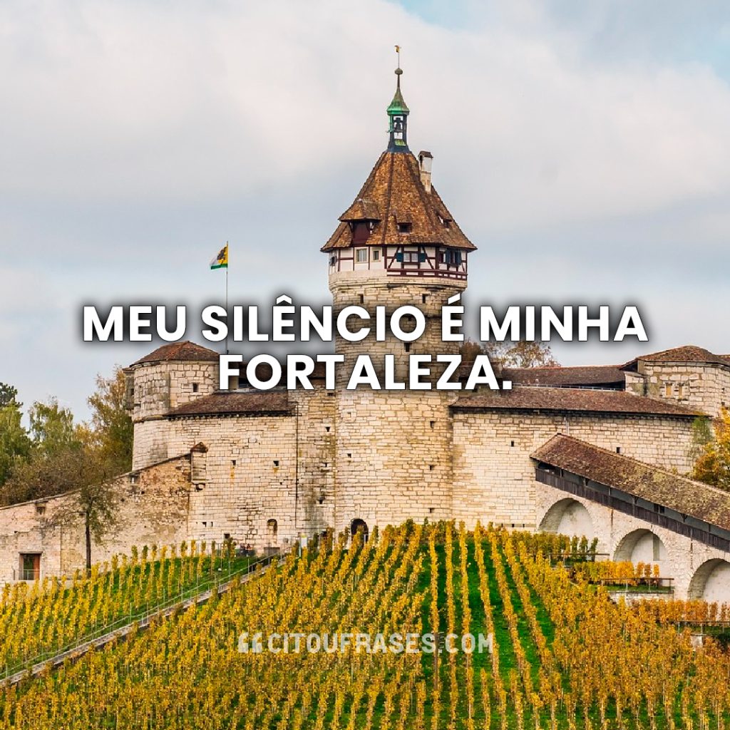 Meu silêncio é minha fortaleza.