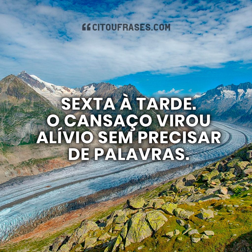 Sexta à tarde. O cansaço virou alívio sem precisar de palavras. Sexta à tarde. O cansaço virou alívio sem precisar de palavras.