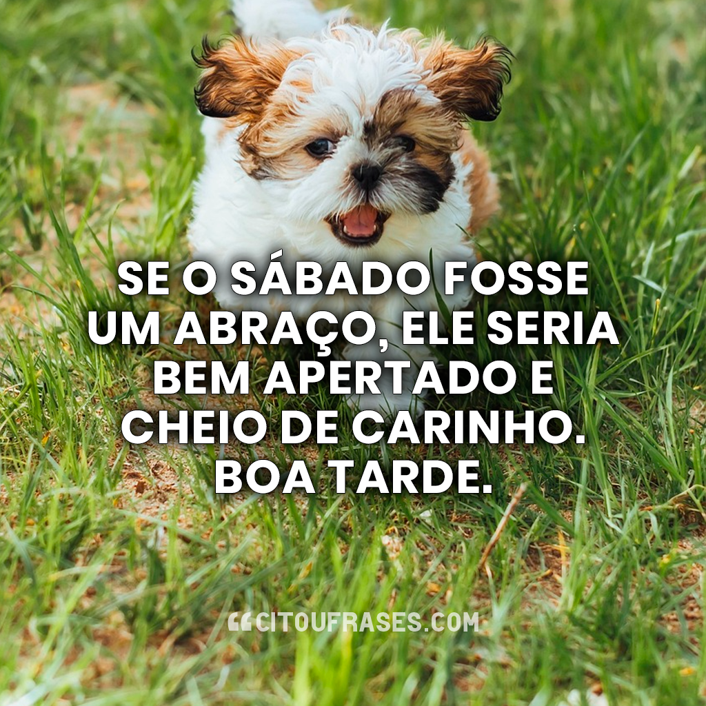 Se o sábado fosse um abraço, ele seria bem apertado e cheio de carinho. Boa tarde sábado. Se o sábado fosse um abraço, ele seria bem apertado e cheio de carinho. Boa tarde sábado.